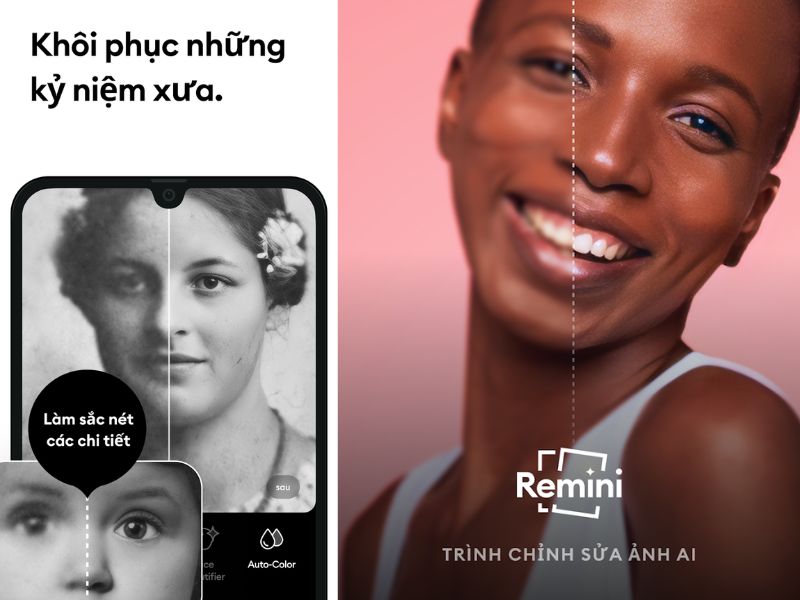 Sửa chữa ảnh cũ, bị mờ, xước trong Remini Theartpics 