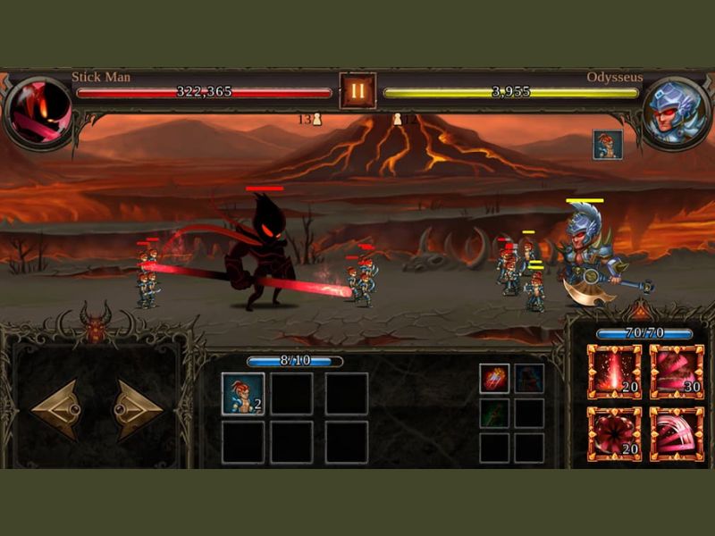 Hack Epic Heroes War có các màn chơi đầy thử thách