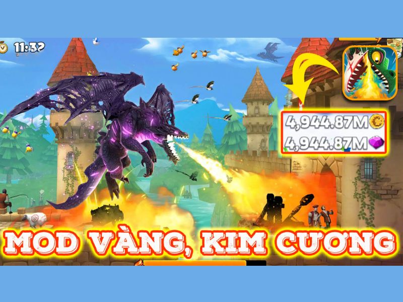 Hack Hungry Dragon Vô hạn kim cương