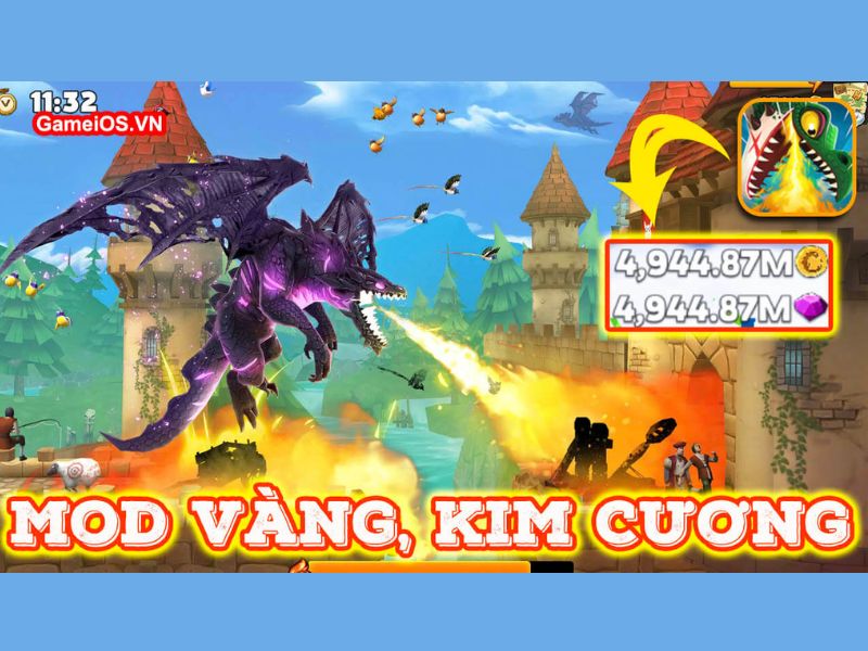 Hack Hungry Dragon Vô hạn kim cương