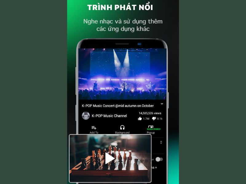 Trình phát nhạc & video nền trong Pure Tuber