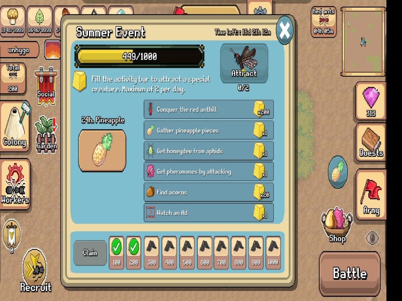Hack Pocket Ants 2
