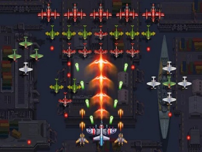 Phong cách đồ họa pixel 1945 Air Force Mod Apk hoài cổ nhưng sắc nét