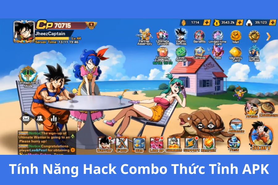 Tính Năng Hack Combo Thức Tỉnh APK 