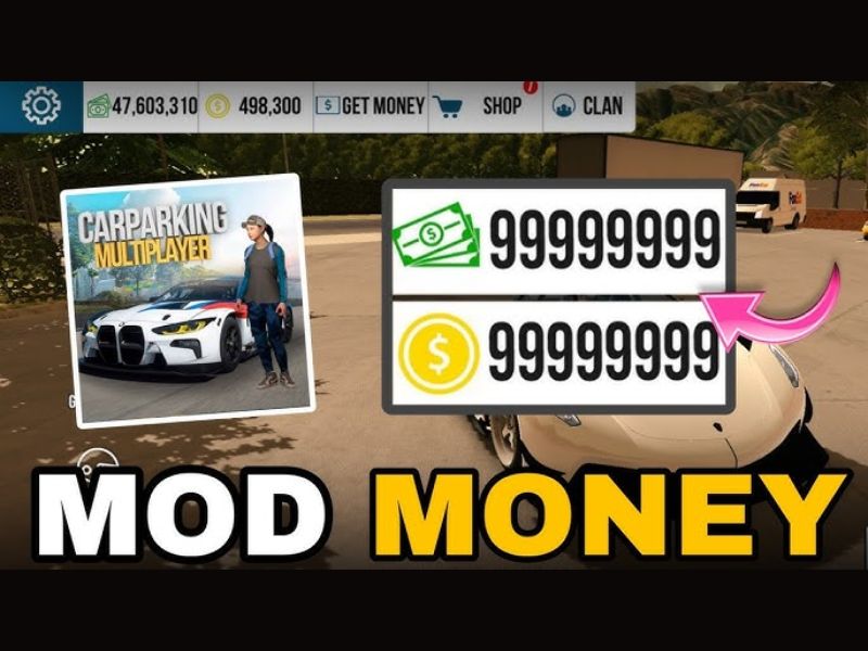 Full tiền vàng và tiền trong Hack Car Parking Multiplayer