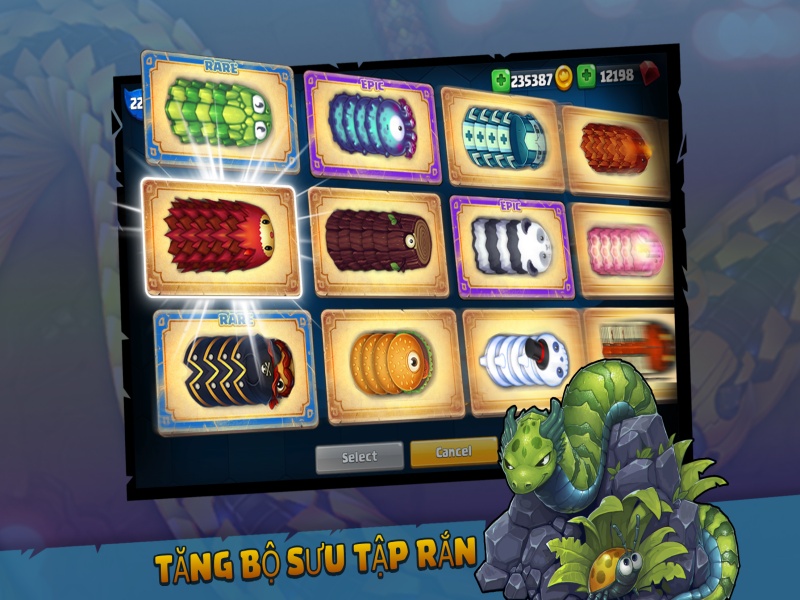 Bộ sưu tập ngoại hình và hiệu ứng đẹp mắt trong Little Big Snake Mod Apk