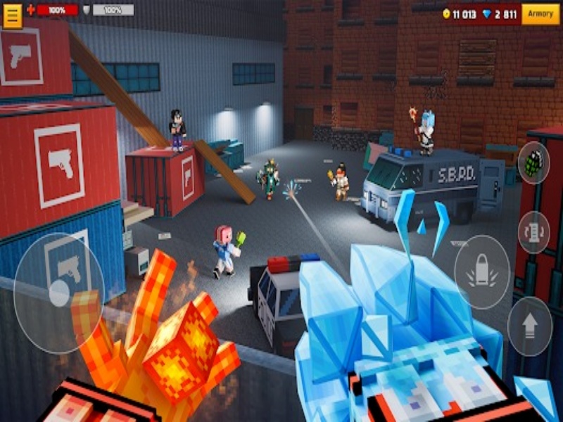 Hệ thống điều khiển game Pixel Gun 3d Mod mượt mà dễ sử dụng