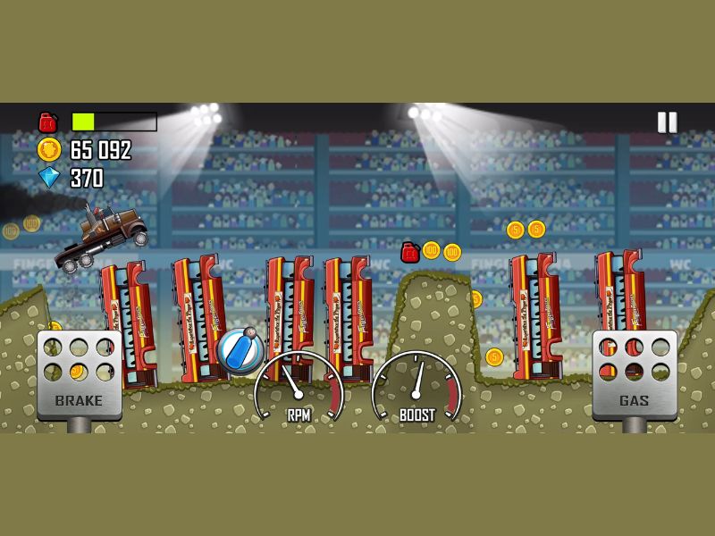 Thử thách vượt mọi địa hình khó khăn trong Hack Hill Climb Racing
