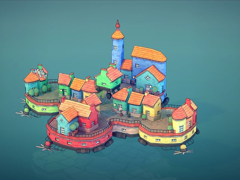 Khám phá thị trấn cổ kính theo phong cách riêng trong Townscaper APK